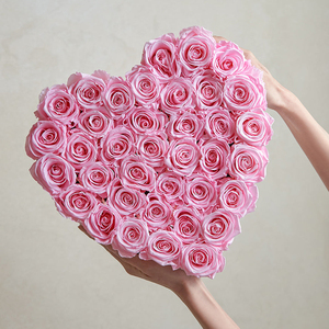 Venta al por mayor 2025 tendencia nueva llegada gran flor eterna logotipo personalizado preservado para siempre rosas corazón caja para regalo del Día de la madre - Product Image 2