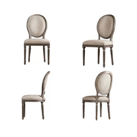 Vente en gros de bonne qualité Chaise française classique à dossier rond de style Louis Chaise en bois massif naturel utilisée pour un mariage dans un hôtel, un restaurant