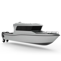 Yacht sportif personnalisable Kinocean avec cabine fermée toutes saisons, séjours confortables de nuit, moteur in-bord, coque en aluminium