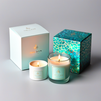 Emballage de boîte à bougie en céramique de luxe 1OZ personnaliser boîte de papier rigide petit pot de bougie à nœud unique