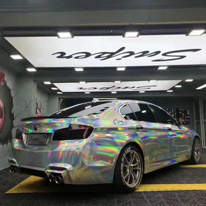 Film adhésif pour carrosserie automobile, couleur changeante au laser, chrome argenté électro-plaqué, vinyle, rouleau, vinilo automotriz - Product Image 4