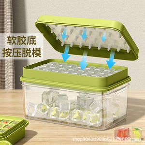Bac à glaçons avec boîte de rangement, en plastique carré de qualité alimentaire, congélation rapide, grande capacité, pour usage domestique - Product Image 5
