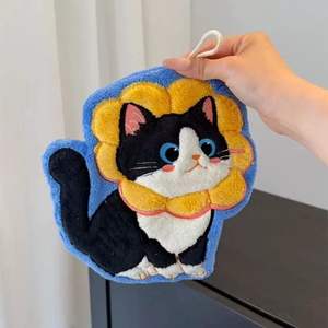 <span class=keywords><strong>Toalla</strong></span> de mano cuadrada acolchada con dibujos de gatos encantadores, <span class=keywords><strong>Toalla</strong></span> de baño absorbente de secado rápido para toallitas de baño para niños - Product Image 3