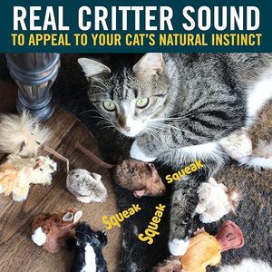 צעצוע חתולים אינטראקטיבי בצורת עכבר, ידידותי לסביבה, עם צליל אלקטרוני, עיצוב עכבר אמיתי, למשחק ופעילות של חתולים בבית. - Product Image 6