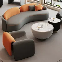 Nordique De Luxe Villa Salon Canapé Meubles En Cuir PU 3 Places Modulaire Sectionnel Confortable Canapé Ensemble Hôtel Lobby Canapé