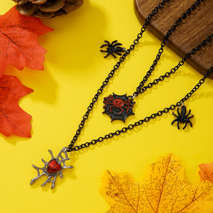 Gothic <b>Spider</b> Layered <b>Necklace</b> Black Choker Chain Halloween Costume Jewelry Women's Fashion Accessory - Product Image 3