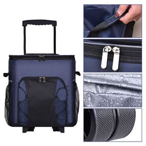 2022 Reusable Custom Food Cooler Bag Large Capacity 32L Light Foldable Picnic Cooler Outdoor Traveling Pull Rod Cooler Bag - Product Image 4