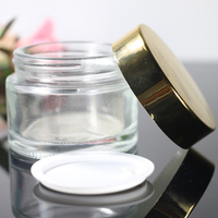 Prix usine 5g 15g 30g 50g 100g 200g cosmétiques couvercle en or pot en verre crème pour le visage crème pour les yeux pot en verre avec couvercle en or