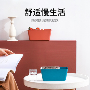 Double Layer Plastic Snack <b>Storage</b> Box Rectangle 1-3L Eco Friendly Food Container For Fruit Melon <b>Seeds</b> Home Use - Product Image 3