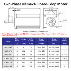 DC24V ~ 50V 4/4.5/5/5.8A 2/2.3/2.8/4.5/4.8/5.5N.m 1000PPR 4轴2相Nema24闭环步进电机驱动器家用电器 - Product Image 5