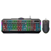 Ensemble clavier et souris de jeu filaire rétroéclairé RGB, 104 touches, interface USB, rétroéclairage LED, étanche, ordinateur standard