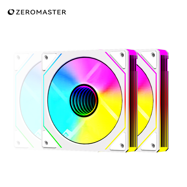 Wholesale ZeroMaster 120mm ARGB Prism PC Fan Infinity Mirror RGB LED PWM Hydraulic Bearing Case Fan for Gaming Computer Chassis