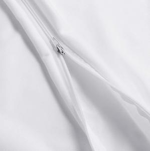 Ensemble de literie moderne 100% coton avec broderie de rayures personnalisée, housse de couette et drap-housse, taille Queen/King, uni, 300tc, <span class=keywords><strong>OME</strong></span>/ODM - Product Image 6