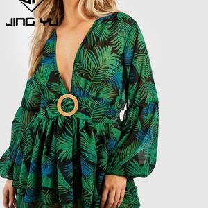 Robe à fleurs personnalisée, jupes pour femmes, robes d'automne, tissu en rayonne de haute qualité, robes pour femmes - Product Image 2