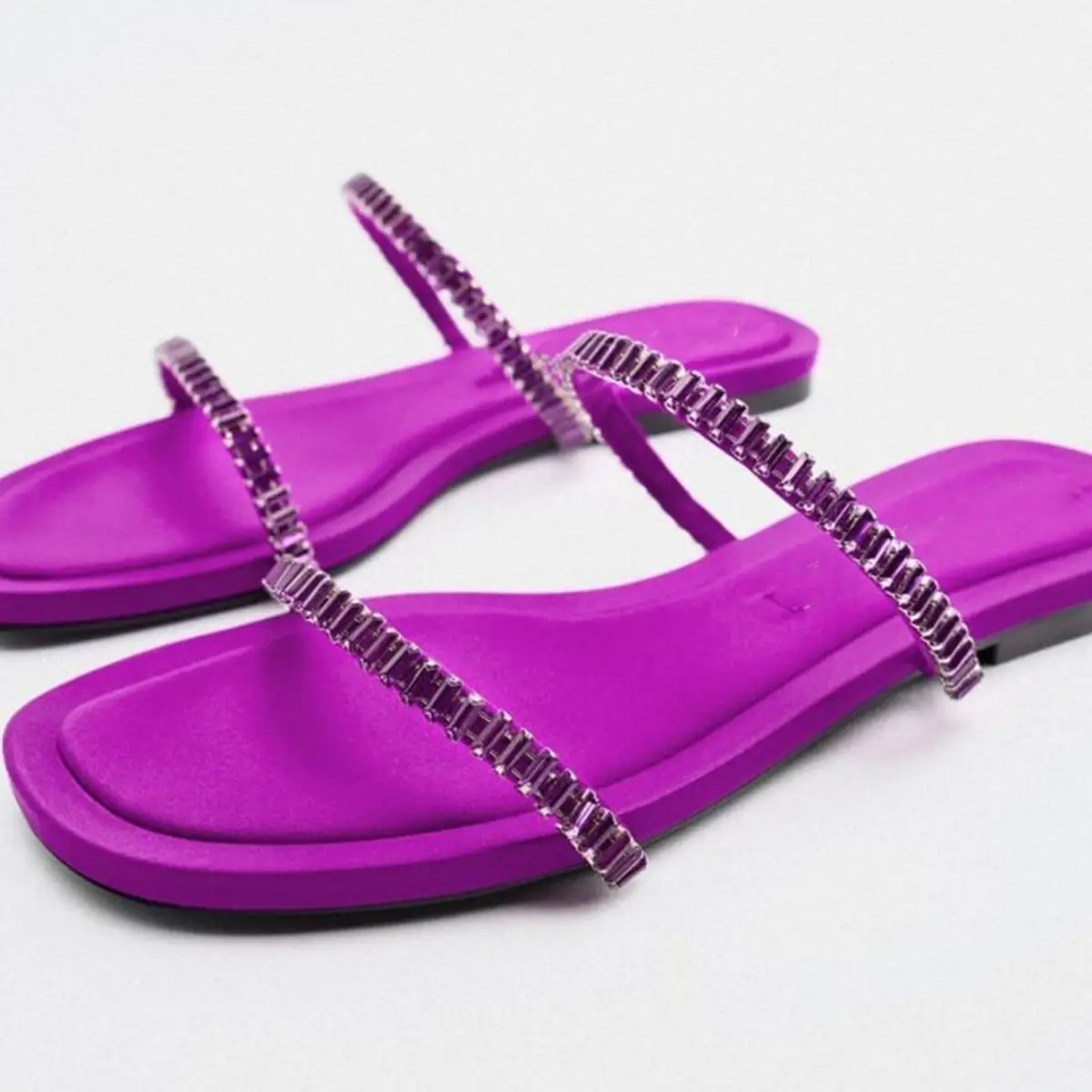 J&H 2022 summer fashion women's flats with double strap chic casual slides slippers high quality flat sandals