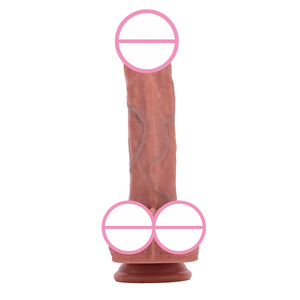 Braune Farbe lebensechter <span class=keywords><strong>Dildo</strong></span> für Frauen Riesige realistische doppelte Penis Spielzeug <span class=keywords><strong>Sex</strong></span> Erwachsene Ultra weiche Dildos Penis Sexspielzeug für Frauen - Product Image 3