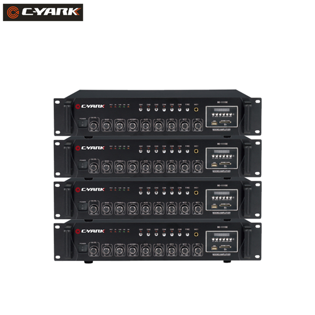 2U Rack Mount 200W Independent Control Active PA Amplifier DSP Commercial/Public Address Systems Pro Audio Stage Metal Hi-Res
