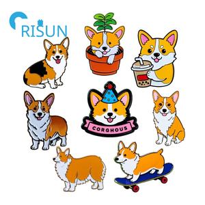 Fabrication personnalisée mignon belle Animal chien <span class=keywords><strong>Corgi</strong></span> émail broche <span class=keywords><strong>Corgi</strong></span> chien émail broche Badge <span class=keywords><strong>Corgi</strong></span> amour bout à bout bijoux épinglette - Product Image 1