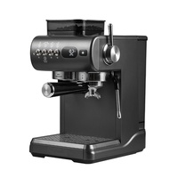 Machine à expresso semi-automatique avec broyeur intégré, pression de 20 bars, interrupteur à bascule en métal rétro pour le bureau
