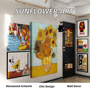 Tableau mural en toile Tournesols de <span class=keywords><strong>Van</strong></span> <span class=keywords><strong>Gogh</strong></span>, design moderne, avec cadre, <span class=keywords><strong>d</strong></span>écoration murale pour la maison, vase mural, impression <span class=keywords><strong>d</strong></span>'artiste célèbre - Product Image 4