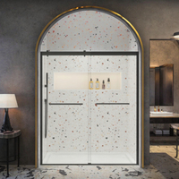 Puerta Corredera de Ducha Impermeable de Diseño Moderno con Cierre Suave para Baño y Casas