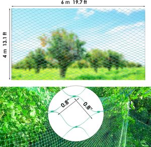 Filet à oiseaux en polypropylène pour la <span class=keywords><strong>protection</strong></span> du jardin 13x20ft légumes et arbres fruitiers cerf écureuils et autres <span class=keywords><strong>animaux</strong></span> - Product Image 2