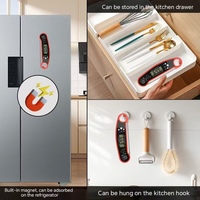 Termometer Daging Digital Bacaan Instan dengan Casing Plastik Tahan Air & Layar LCD untuk Memasak, Barbekyu, dan Penggunaan Dapur