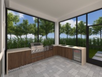 Cuisine de barbecue extérieure modulaire, configuration de grillades en plein air, unité de cuisson extérieure résistante aux intempéries pour jardin résidentiel