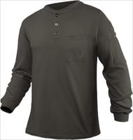 Chemises Henley à manches longues 100% coton vêtements de travail de sécurité CAT2 chemises FR résistantes aux flammes pour hommes