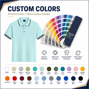 Custom Logo 100% Polyester Ice Silk Breathable Quick Dry Tipped Collar Short Sleeve Unisex Polo Shirt Business Team Uniform - Product Image 3