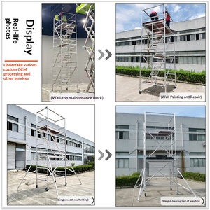 Ponteggio a <span class=keywords><strong>sbalzo</strong></span> in lega di alluminio per pareti esterne, per progetti di costruzione e decorazione d'interni, <span class=keywords><strong>con</strong></span> scale mobili. - Product Image 4