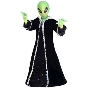Disfraz Infantil de Halloween Único de MS, Disfraz de Cosplay de Extraterrestre, Abrigo Negro con Piel Verde para Niños, Actuación en Fiestas - Product Image 3