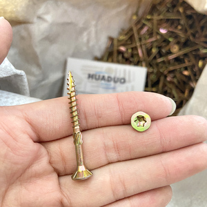 500 chiếc ốc vít sàn gỗ Tự Khai thác ngoài trời tự khai thác ngoài trời mạ kẽm màu vàng T25 #9 M4.5 * 45mm Vít <span class=keywords><strong>Torx</strong></span> sàn phẳng - Product Image 4