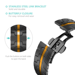 Bracelet de montre en acier inoxydable Win-Win pour Samsung Watch <span class=keywords><strong>8</strong></span> Ultra 2025, nouveau bracelet en métal avec fermoir papillon - Product Image 4