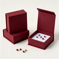 Boîte de rangement pour bijoux de luxe en gros, personnalisable avec logo, pour colliers et bracelets, boîte à bijoux rouge, emballage de luxe pour bijoux