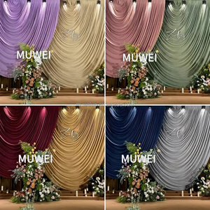 Rideau de scène en soie de lait pré-fabriqué style baroque Muwei, idéal pour les mariages et les décorations d'arche – Nouvelle collection en promotion - Product Image 6