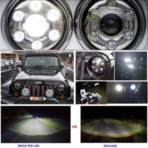 New 7 <span class=keywords><strong>inch</strong></span> 12V <span class=keywords><strong>LED</strong></span> vòng đèn pha Chùm cao Chùm thấp vị trí ánh sáng 6000K ECE Dot chứng nhận cho ô tô - Product Image 6