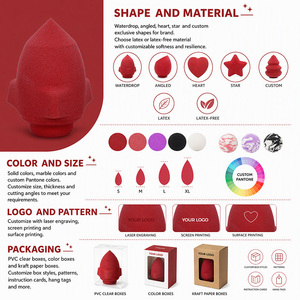 Éponge de maquillage polyvalente en forme de fusée, en matériau sans latex, pour application de fond de teint et de poudre, utilisation humide ou sèche, outils de beauté - Product Image 2