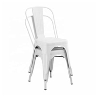 Chaise de bistrot industrielle rétro - Chaise de salle à manger moderne en fer empilable et durable pour la maison, l'appartement, l'école