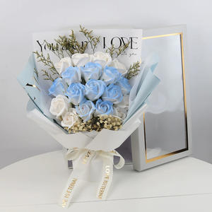 Ramo de Rosas Azules de Hielo Roto para el Día de San Valentín, Flor Inmortal, Ramo Seco Estrellado para Novia y Esposa, Regalo de Cumpleaños - Product Image 2