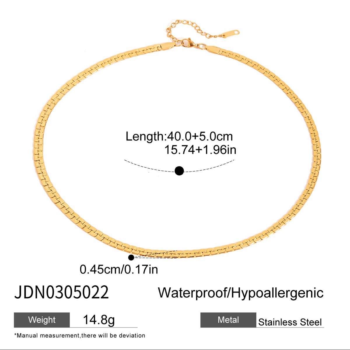 J&D Minimalist 18K Gold Stainless Steel Chain Necklaces