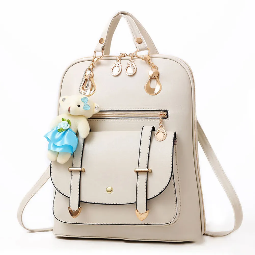 Fashion Backpack Pu Leather, Women Girls Pendant Backpack Purse Shoulder Hobo Bag Satchel Top-handle Bags/