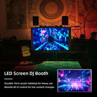 Façade d'affichage LED moderne avec système de changement de couleur de logo personnalisé, conception de cabine DJ portable en treillis