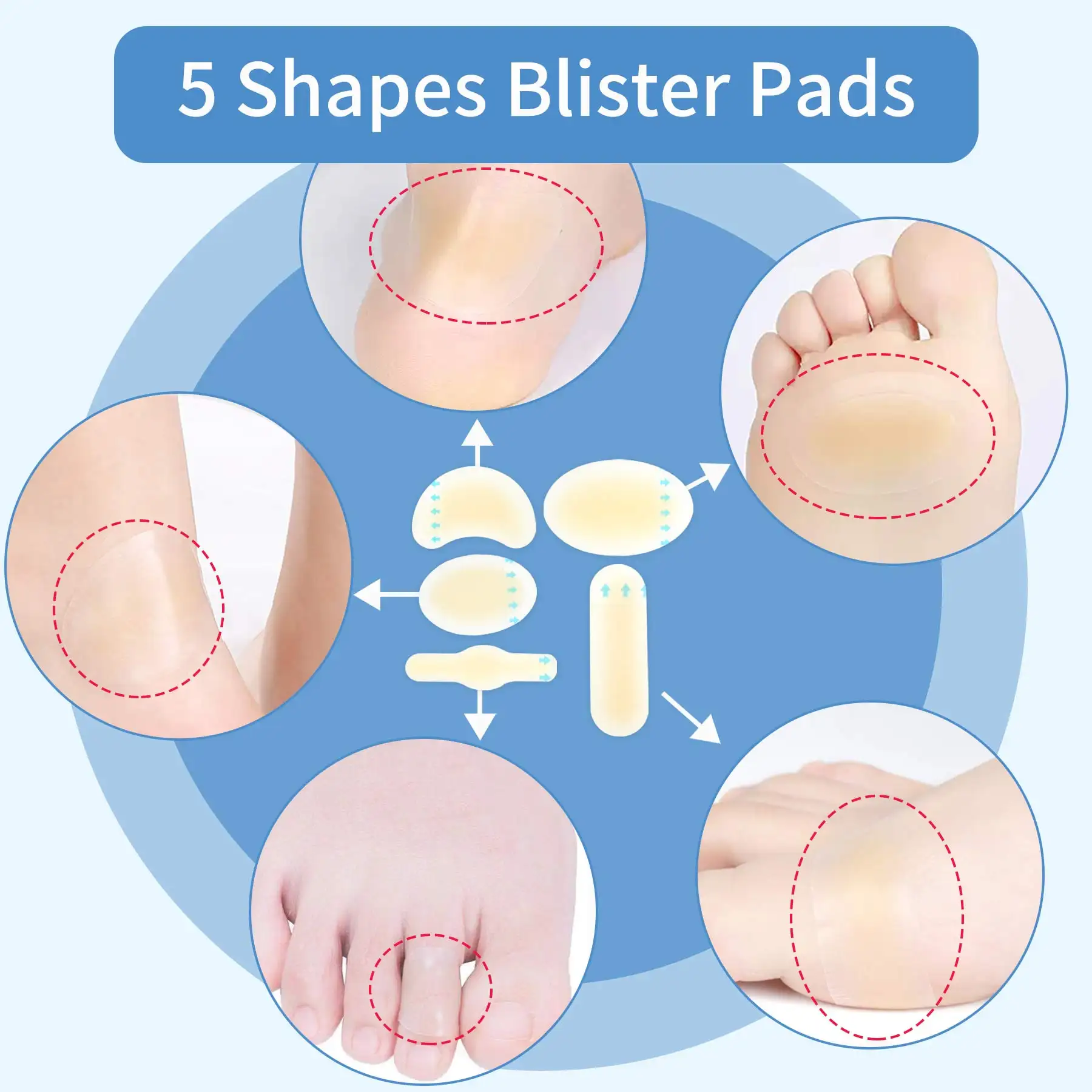Ovand013 Invisible Blister Bandages Hydrocolloid Blister Pads for Heel Foot Care Magic Patch Anti-wear Heel Sticker