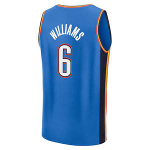 Camiseta de baloncesto juvenil para hombre de la ciudad de Oklahoma City #6 Jaylin Williams City Edition-bordada y cosida con logotipos - Product Image 2