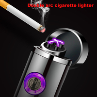 Dericsson Mini USB Allume-cigare électronique Double arc pour homme et femme Logo personnalisé Support torche en métal