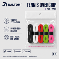 Meilleur rapport qualité-prix : Overgrip de tennis pour raquette de badminton, extra fin, antidérapant, durable, lot de 5 couleurs assorties, fabrication OEM