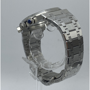 Reloj Deportivo de Acero Inoxidable para Hombre de 42 mm con Cristal de Zafiro, Caja Plateada, Negra y Dorada, Kit Completo Compatible con el Movimiento VK63 - Product Image 5