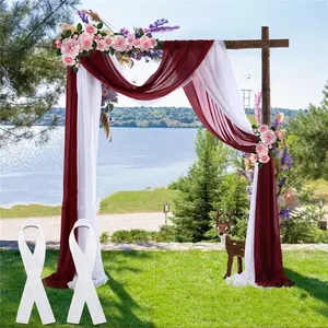 Arco filato tenda all'aperto decorazione di nozze sfondo puntelli matrimonio tenda di stoffa disposizione di nozze filato fantasma sogno valan