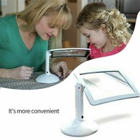 Visionneuse plus lumineuse mains libres LED 360 ° rotatif 3X loupe de lecture pleine page loupe feuille avec lumières LED